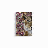 Original - Golden Grace – expressief schilderij van een leeuwin | abstract animal art. Schilderij zonder frame