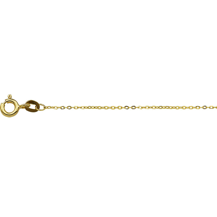 Geelgouden 1,0mm anker collier verstelbaar met draaglengtes van 41 43 en 45cm. De schakelbreedte is 1.0mm.