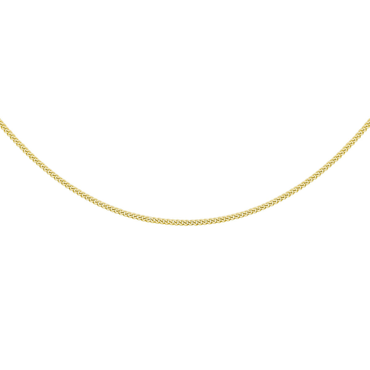 Verguld op 925 zilveren gourmette collier met een schakelbreedte van 1.2mm. Geen garantie op plating.