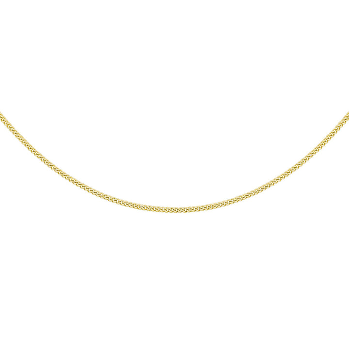 Verguld op 925 zilveren gourmette collier met een schakelbreedte van 1.2mm. Geen garantie op plating.