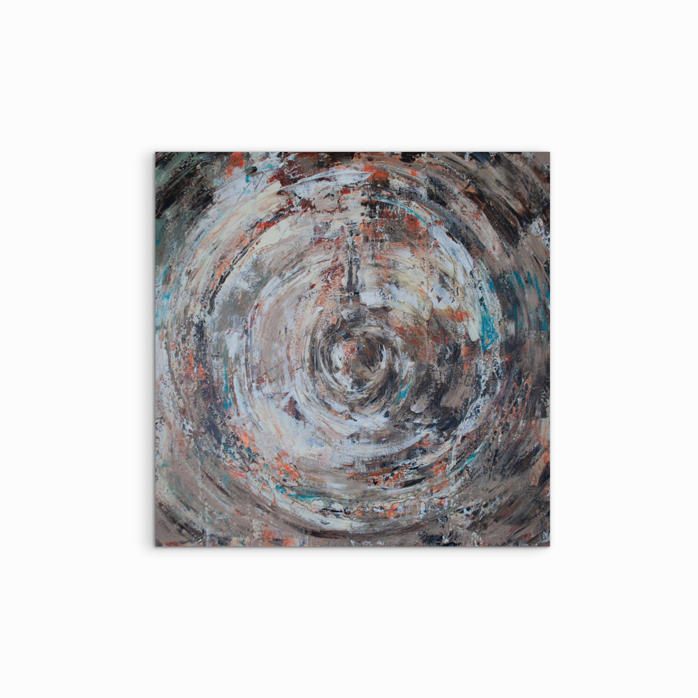 Eye of the Storm – abstract schilderij met krachtige beweging gemaakt door Lianne de Witte in haar atelier is Goes.