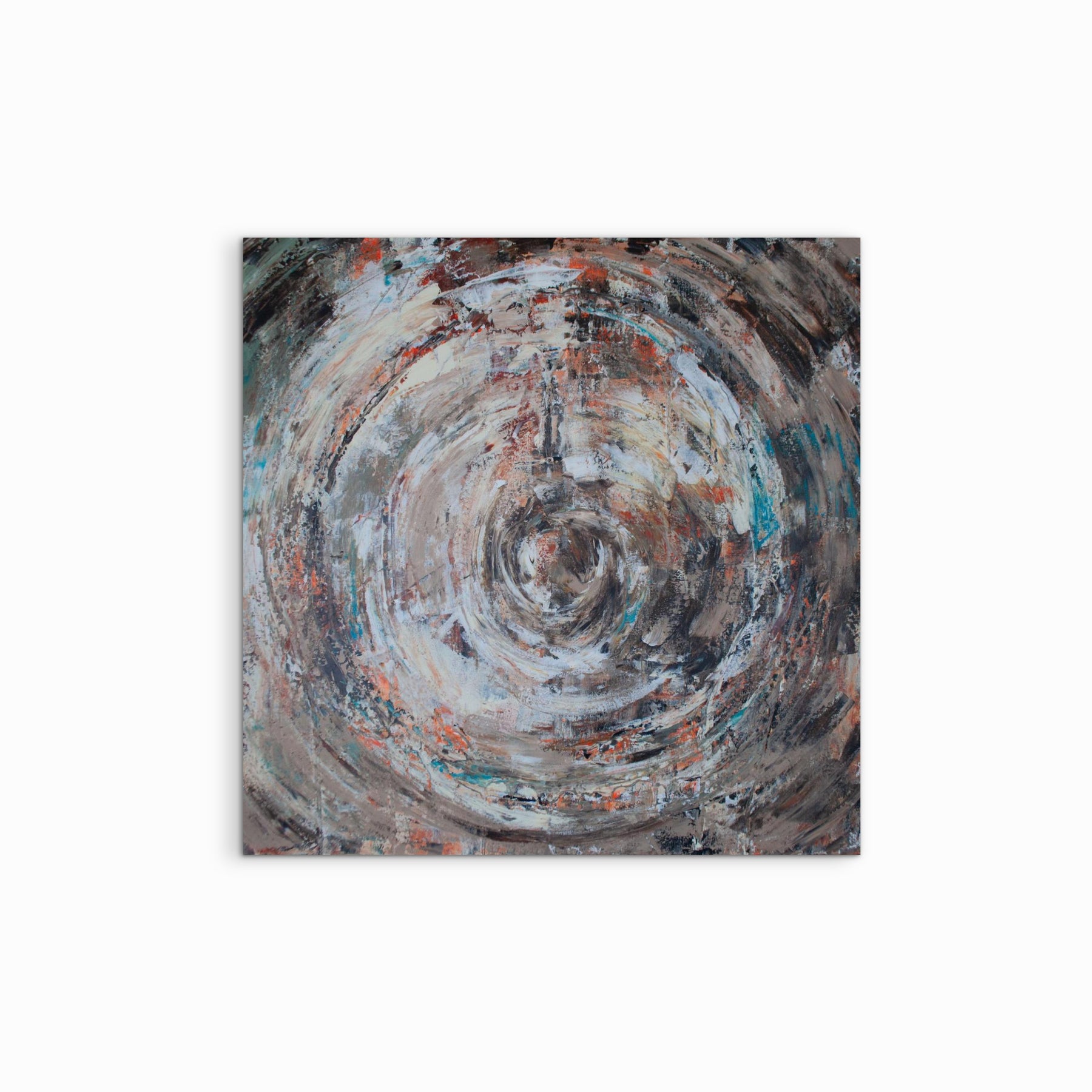 Eye of the Storm – abstract schilderij met krachtige beweging gemaakt door Lianne de Witte in haar atelier is Goes.