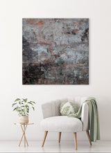 Muted Days – sober abstract schilderij met textuur, 100 x 100 cm canvas.