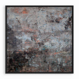 Muted Days – sober abstract schilderij met textuur met zwarte lijst. 