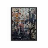 Gathering Storm – rauw en expressief abstract schilderij met een zwarte lijst.