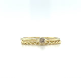 14 karaat geelgouden stacking ring met diamant.