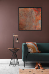 Autumn Light – canvas print van modern abstract schilderij met herfstkleuren in een funky interieur. 