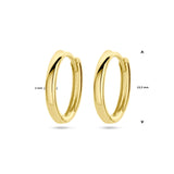 Oorringen geelgoud 13,5 mm bol
