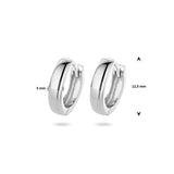 Oorringen zilver 12,5 mm, 3 mm breed.