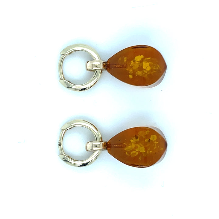 Gouden oorsieraden met barnsteen